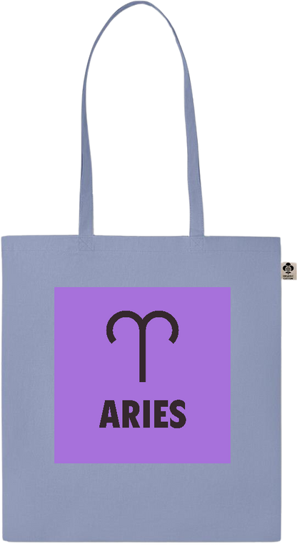 Zodiac Aries Design - Essential colored organic cotton tote bag_BABY BLUE_front