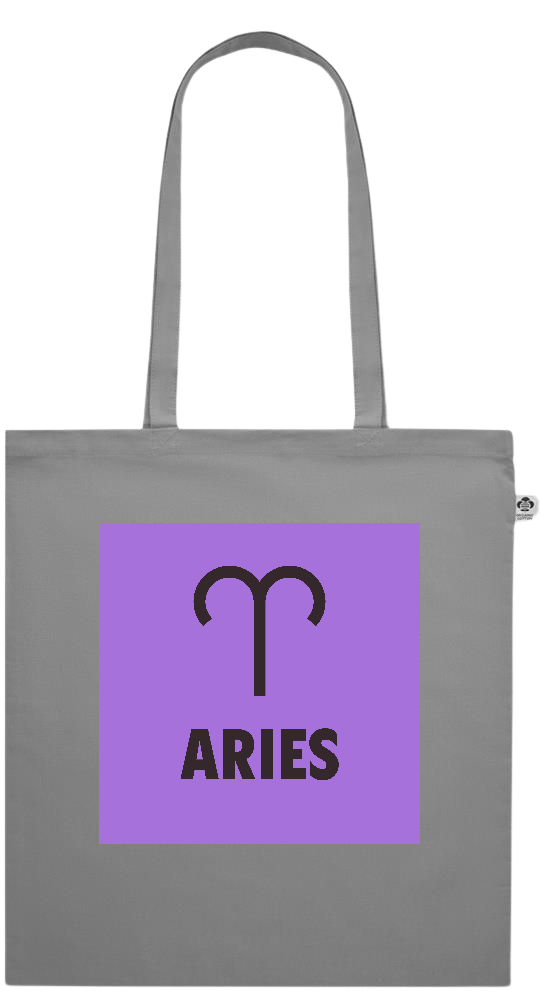 Zodiac Aries Design - Essential colored organic cotton tote bag_GREY_front