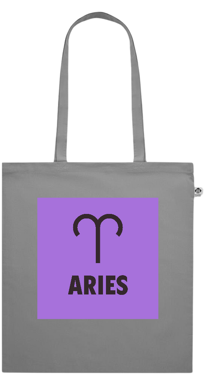 Zodiac Aries Design - Essential colored organic cotton tote bag_GREY_front