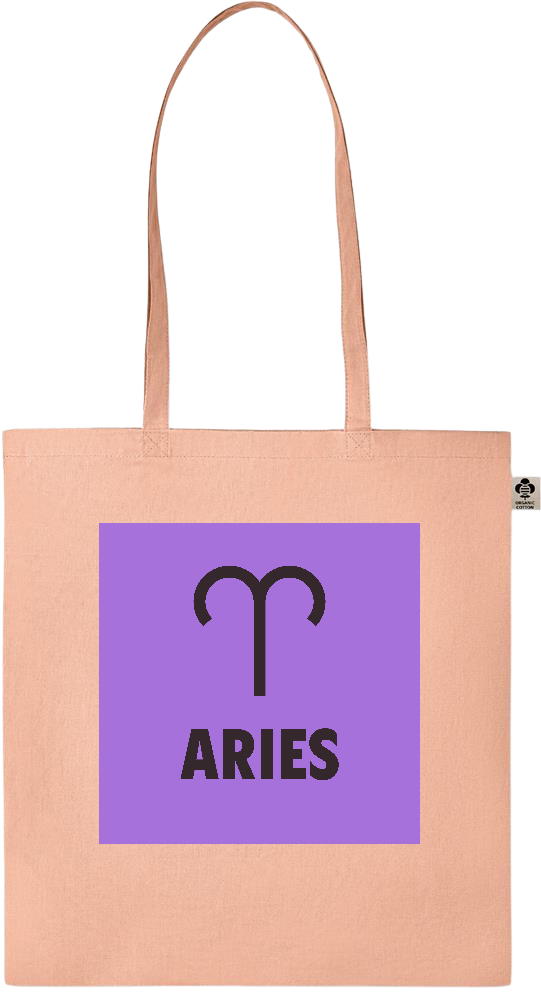 Zodiac Aries Design - Essential colored organic cotton tote bag_ORANGE_front