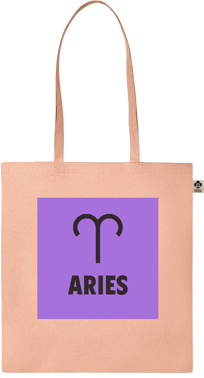 Zodiac Aries Design - Essential colored organic cotton tote bag_ORANGE_front