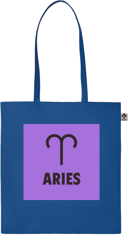 Zodiac Aries Design - Essential colored organic cotton tote bag_ROYAL BLUE_front