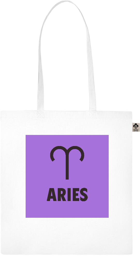 Zodiac Aries Design - Essential colored organic cotton tote bag_WHITE_front