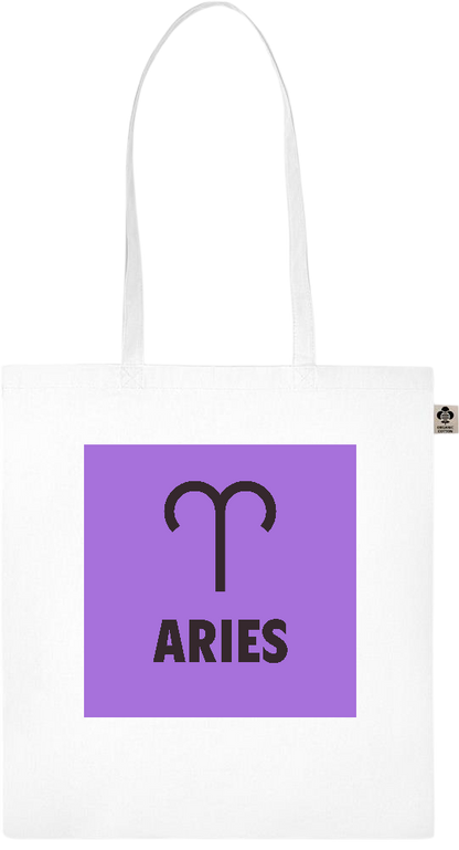 Zodiac Aries Design - Essential colored organic cotton tote bag_WHITE_front