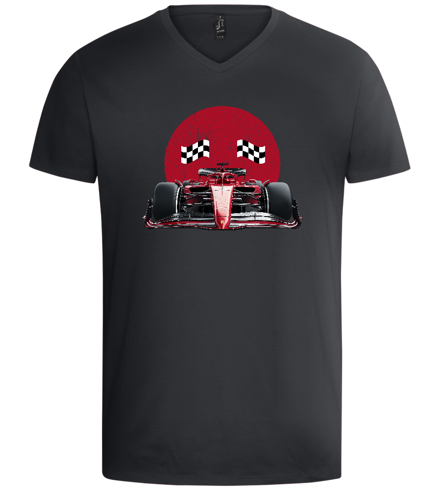 Speed Demon Design - Basic men's v-neck t-shirt_DARK GRAY_front