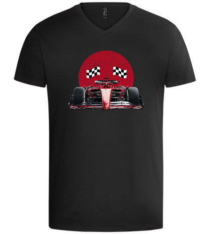 Speed Demon Design - Basic men's v-neck t-shirt_DEEP BLACK_front