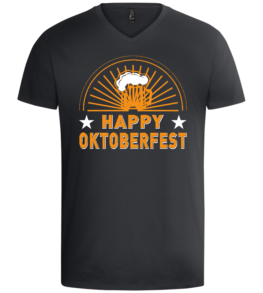 Happy Oktoberfest Design - Basic men's v-neck t-shirt_DARK GRAY_front