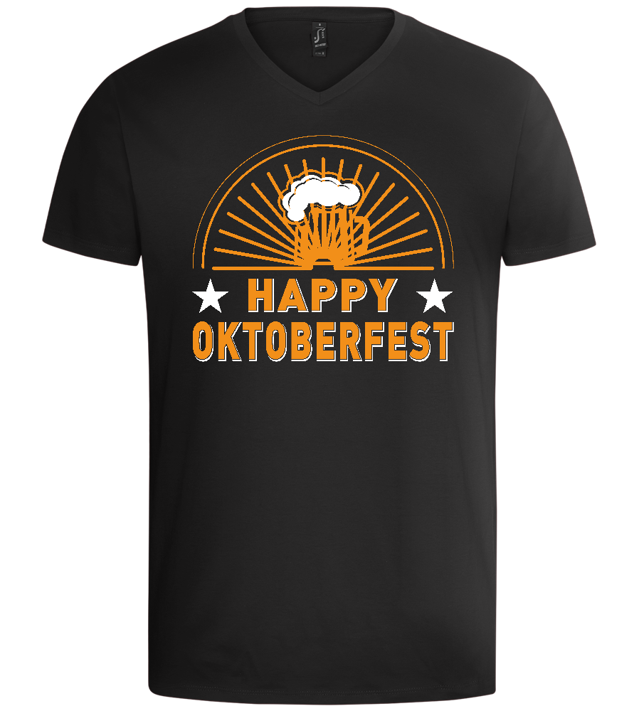 Happy Oktoberfest Design - Basic men's v-neck t-shirt_DEEP BLACK_front