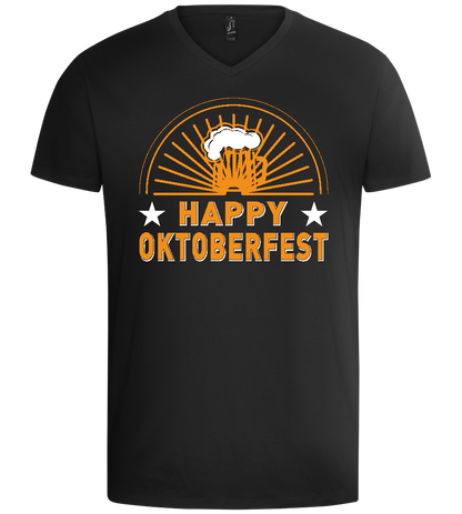 Happy Oktoberfest Design - Basic men's v-neck t-shirt_DEEP BLACK_front