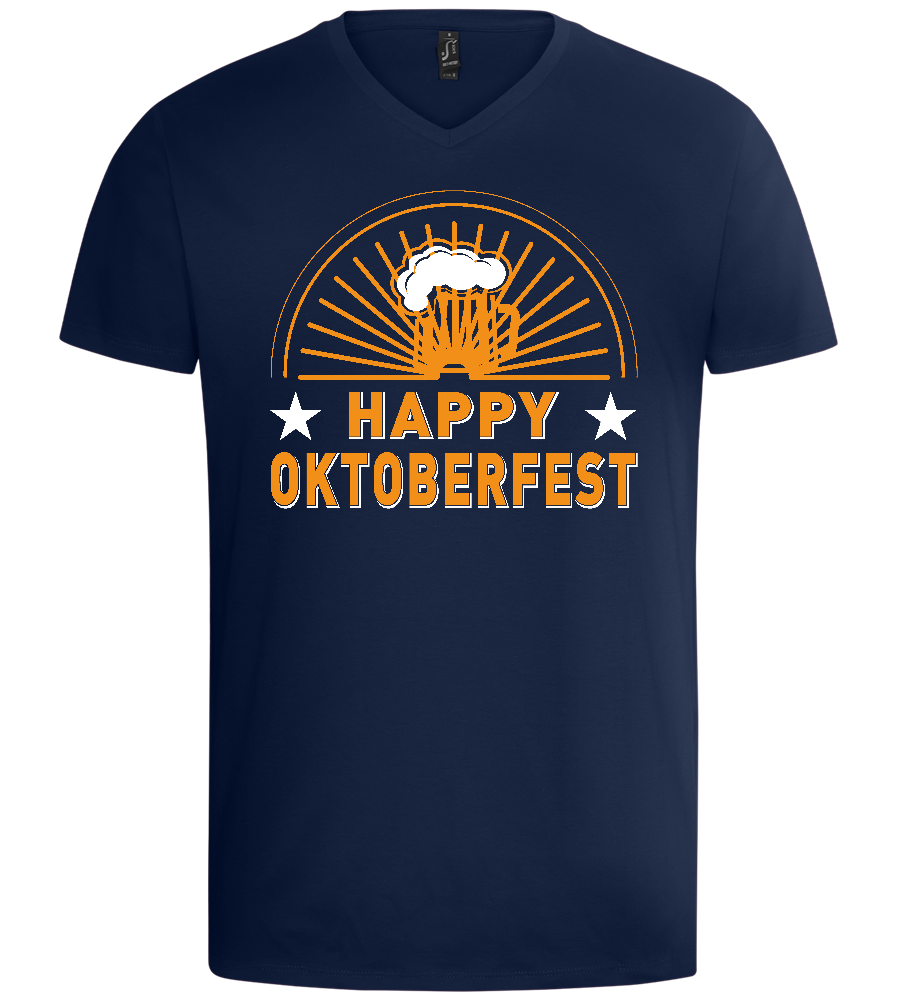 Happy Oktoberfest Design - Basic men's v-neck t-shirt_MARINE_front