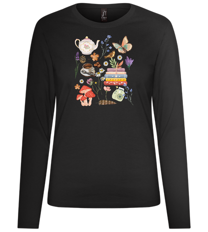 Autumn Vibes Design - Premium Women´s long sleeve t-shirt_DEEP BLACK_front