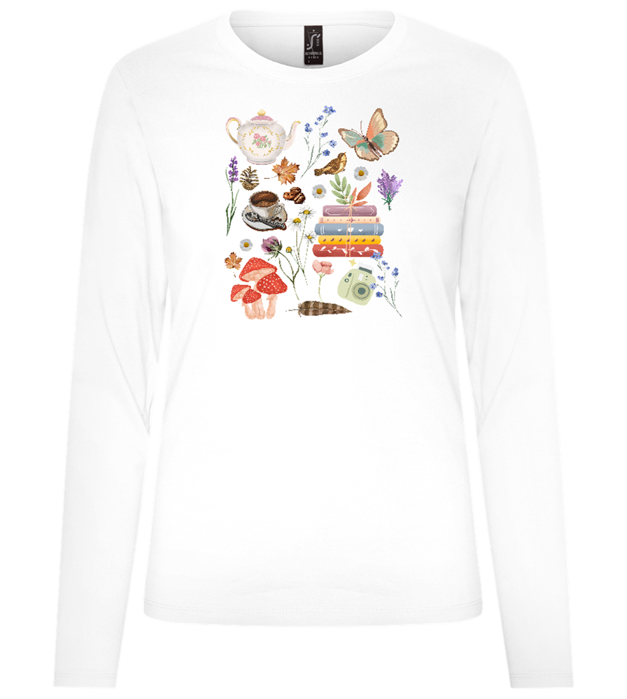 Autumn Vibes Design - Premium Women´s long sleeve t-shirt_WHITE_front