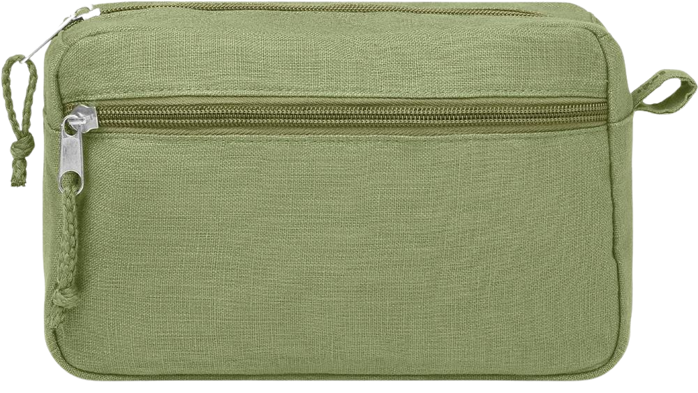 Hemp Toiletry Bag_GREEN_front