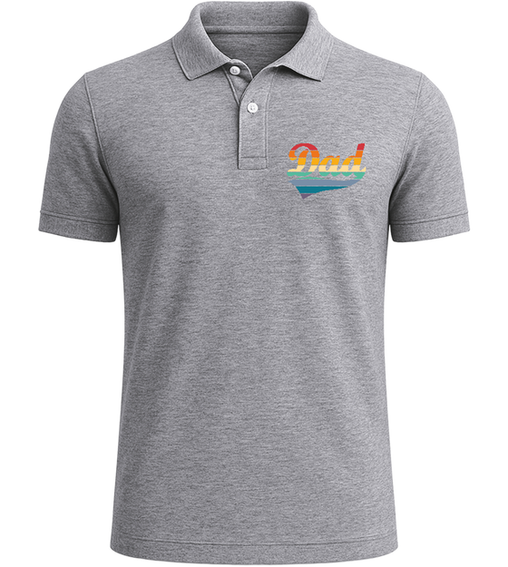 Dad Retro Design - Comfort men's polo shirt_ORION GREY II_front