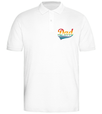 Dad Retro Design - Comfort men's polo shirt_WHITE_front