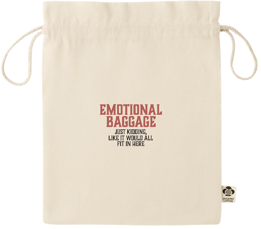 Emotional Baggage Design - Essential medium organic drawcord gift bag_BEIGE_front