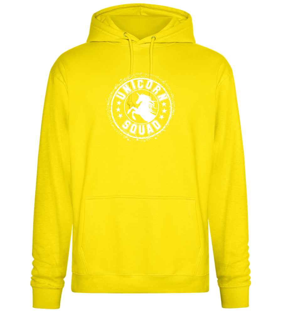 Unicorn Squad Logo Design - Premium Essential Unisex Hoodie_YELLOW_front