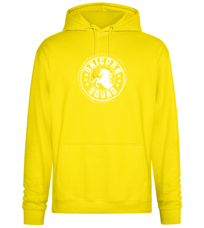 Unicorn Squad Logo Design - Premium Essential Unisex Hoodie_YELLOW_front