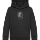 White Abstract Horsehead Design - Comfort Kids Hoodie_BLACK_front