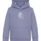 White Abstract Horsehead Design - Comfort Kids Hoodie_BLUE_front