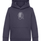 White Abstract Horsehead Design - Comfort Kids Hoodie_FRENCH NAVY_front