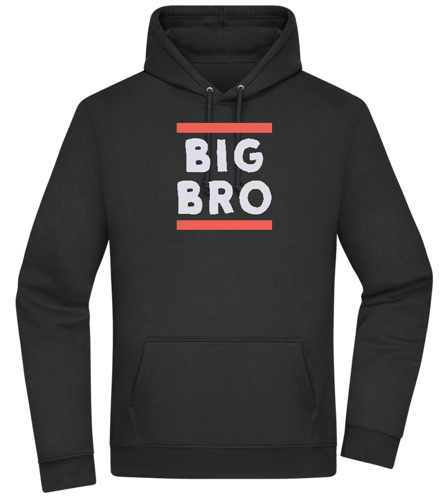 Big Bro Text Design - Premium Essential Unisex Hoodie_BLACK_front