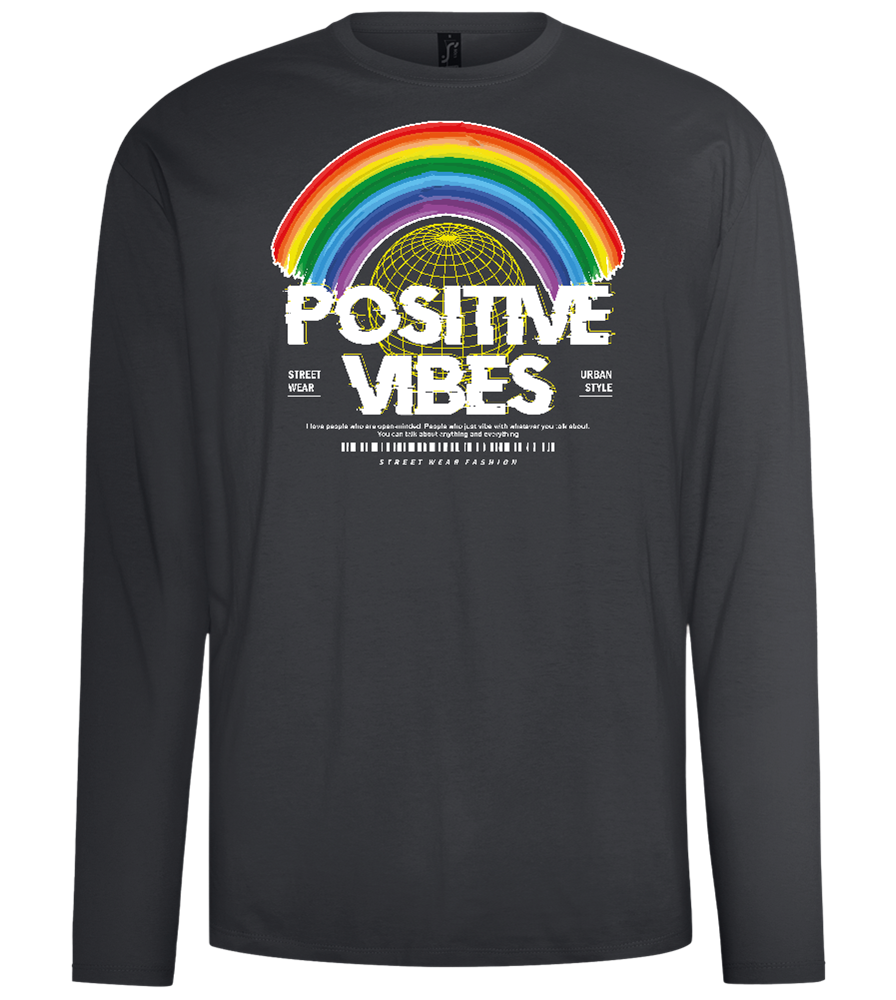 Positive Vibes Design - Comfort men's long sleeve t-shirt_DARK GRAY_front