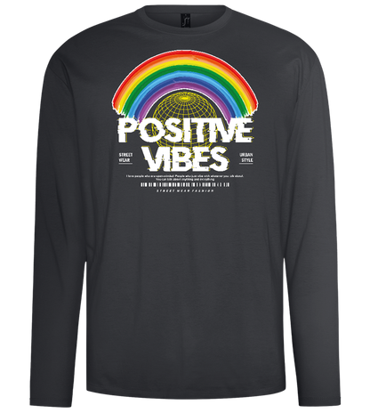 Positive Vibes Design - Comfort men's long sleeve t-shirt_DARK GRAY_front