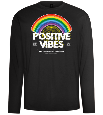 Positive Vibes Design - Comfort men's long sleeve t-shirt_DEEP BLACK_front