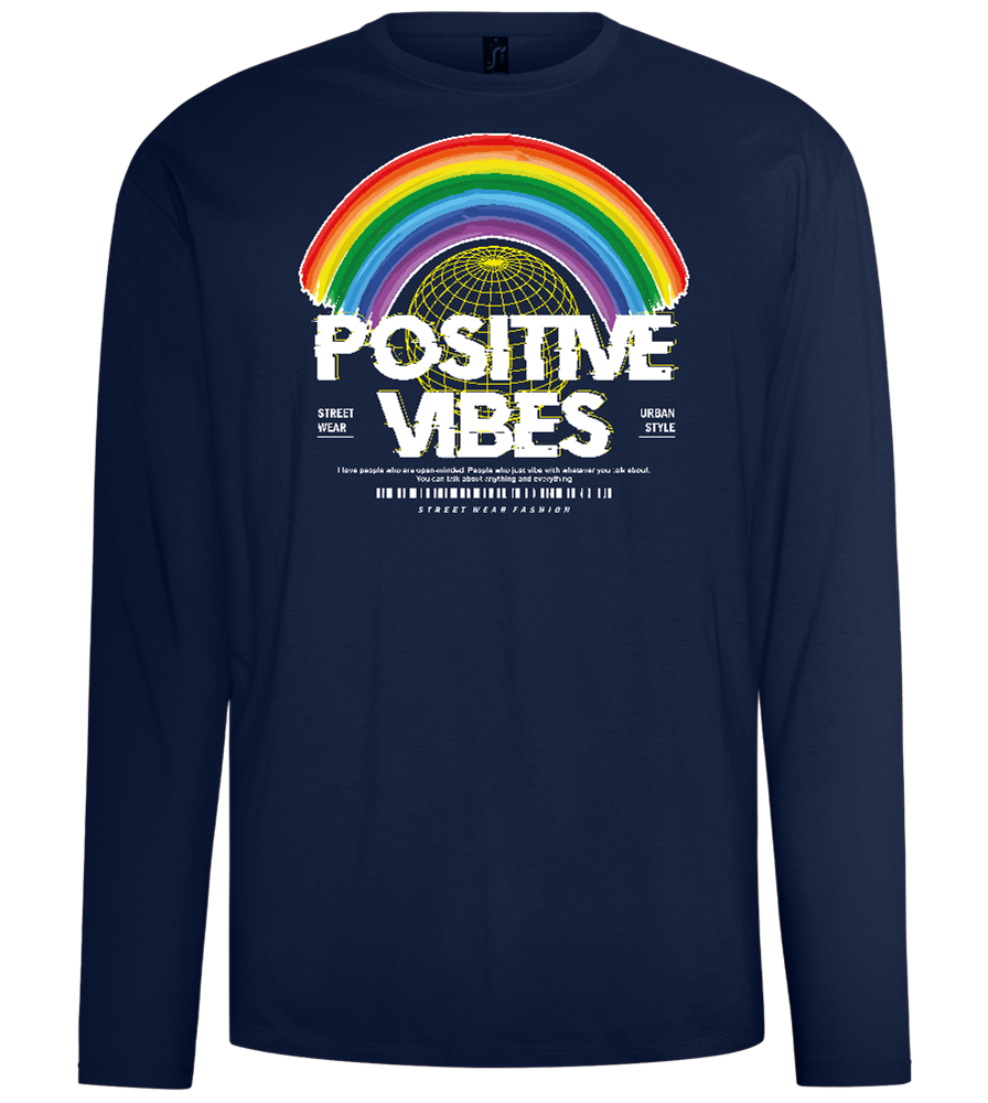 Positive Vibes Design - Comfort men's long sleeve t-shirt_MARINE_front