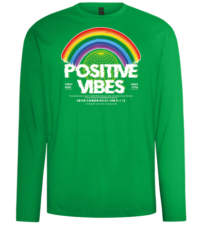 Positive Vibes Design - Comfort men's long sleeve t-shirt_MEADOW GREEN_front