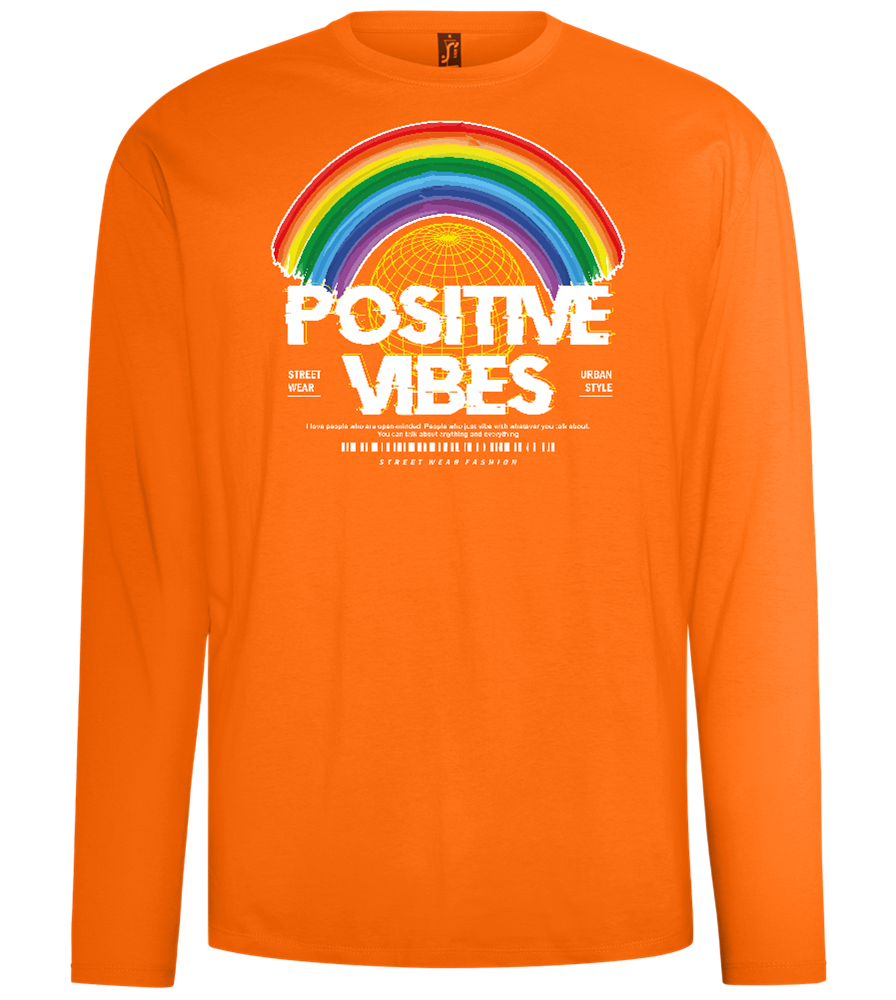 Positive Vibes Design - Comfort men's long sleeve t-shirt_ORANGE_front