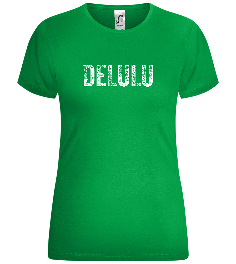 Delulu Design - Comfort women's t-shirt_MEADOW GREEN_front