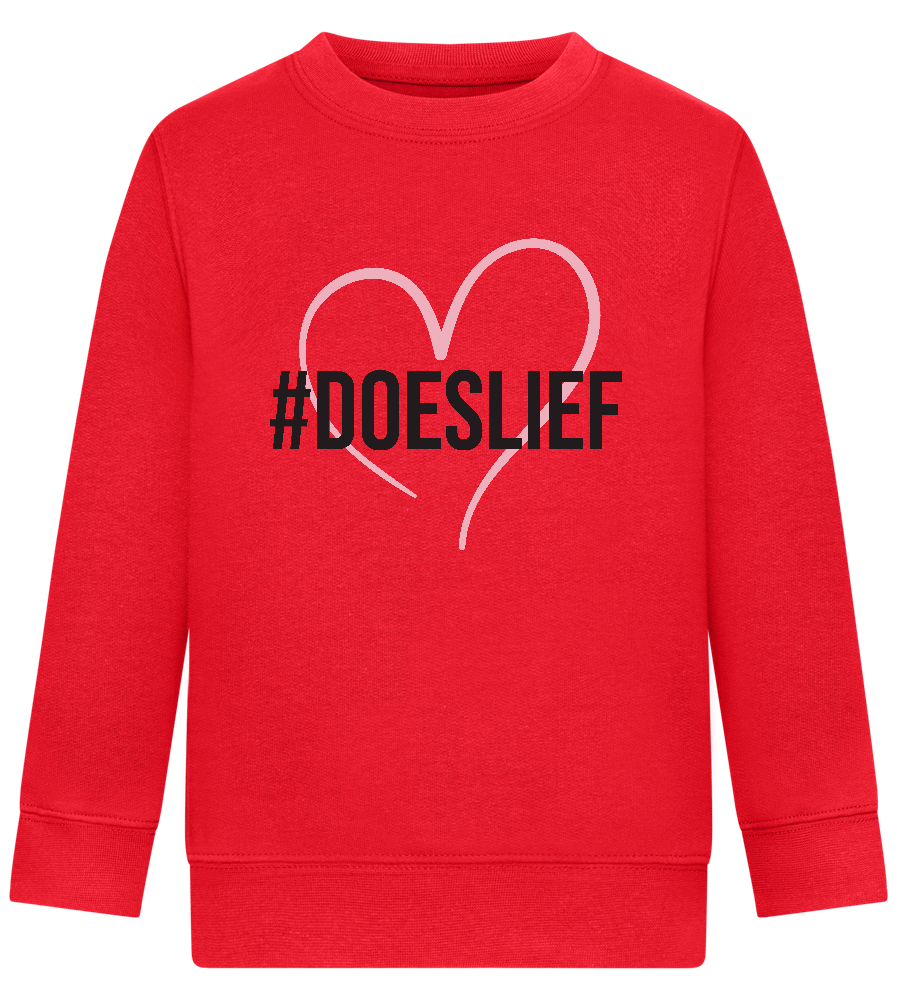 Doeslief Hartje Design - Comfort Kids Sweater_BRIGHT RED_front