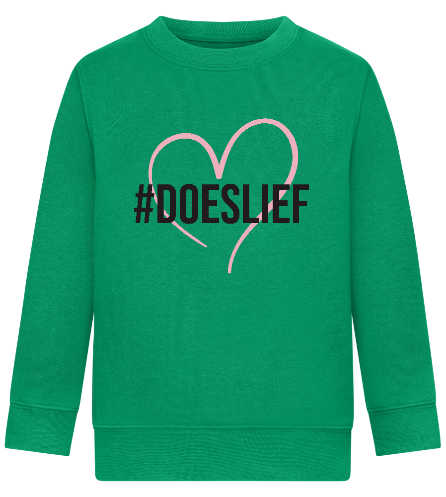 Doeslief Hartje Design - Comfort Kids Sweater_MEADOW GREEN_front