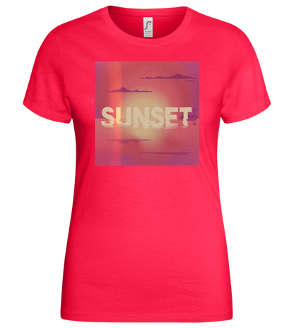 Sunset in Sea Design - Basic women's t-shirt_CORAL_front