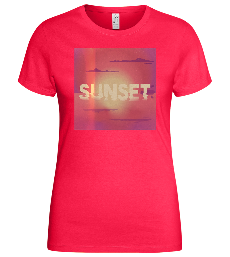 Sunset in Sea Design - Basic women's t-shirt_CORAL_front