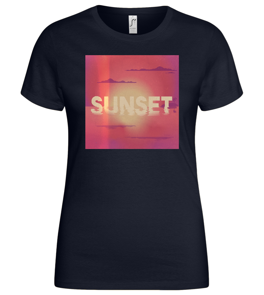 Sunset in Sea Design - Basic women's t-shirt_FRENCH NAVY_front