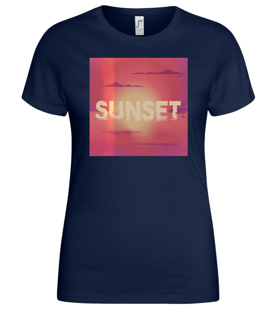 Sunset in Sea Design - Basic women's t-shirt_MARINE_front