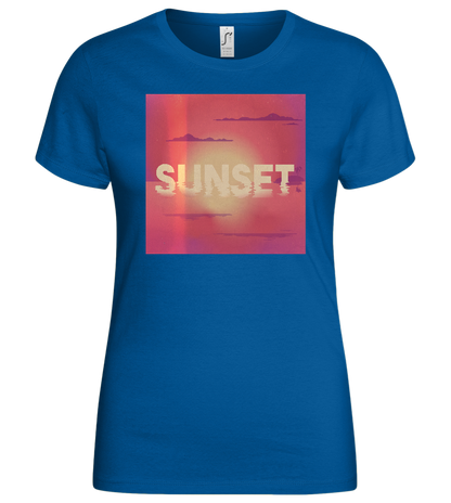 Sunset in Sea Design - Basic women's t-shirt_ROYAL_front