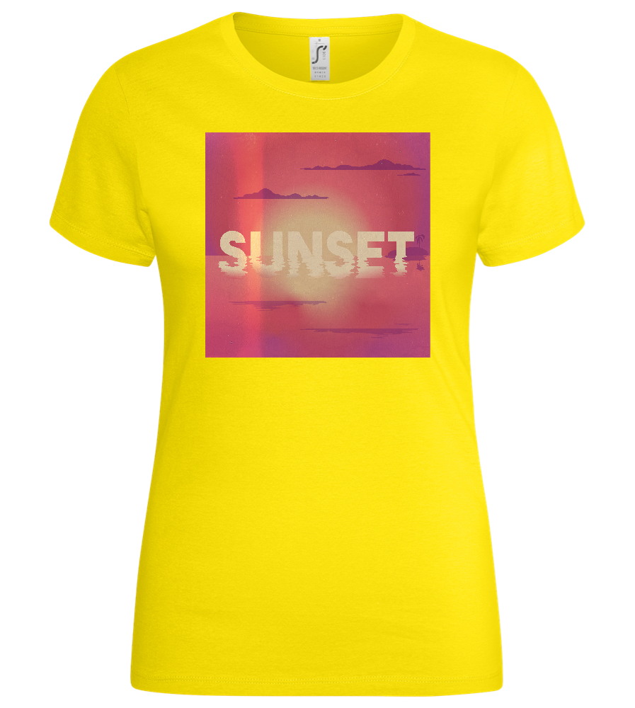 Sunset in Sea Design - Basic women's t-shirt_YELLOW_front