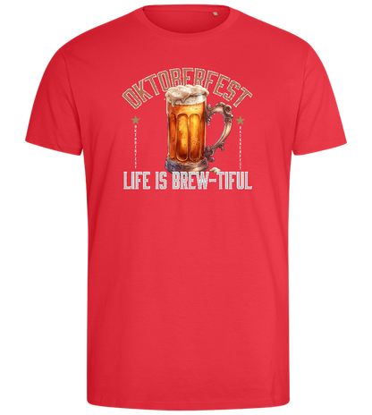 Life is Brew-tiful Design - Comfort men's fitted t-shirt_BRIGHT RED_front