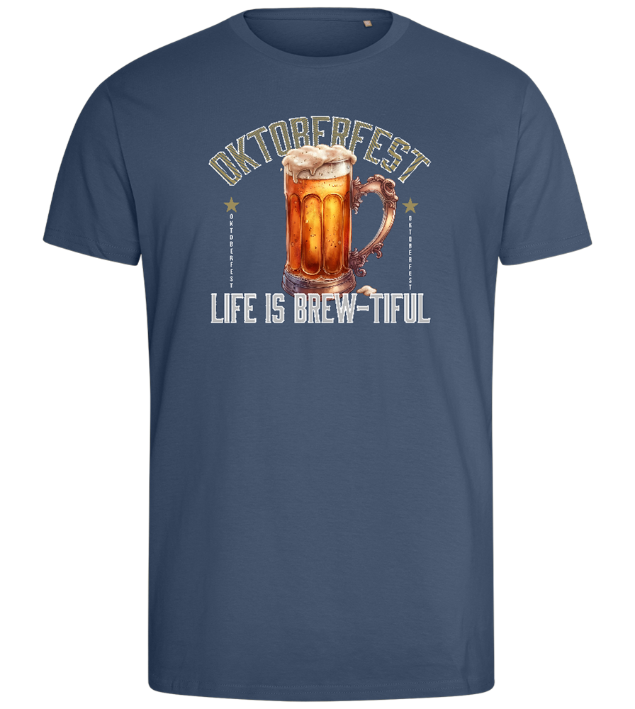 Life is Brew-tiful Design - Comfort men's fitted t-shirt_DENIM_front