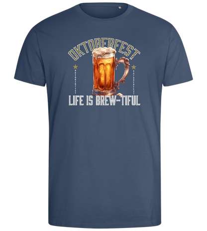 Life is Brew-tiful Design - Comfort men's fitted t-shirt_DENIM_front