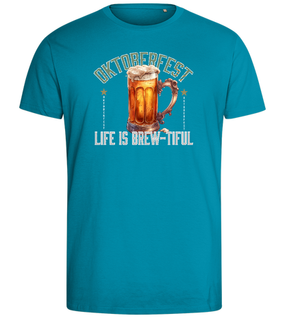 Life is Brew-tiful Design - Comfort men's fitted t-shirt_TURQUOISE_front