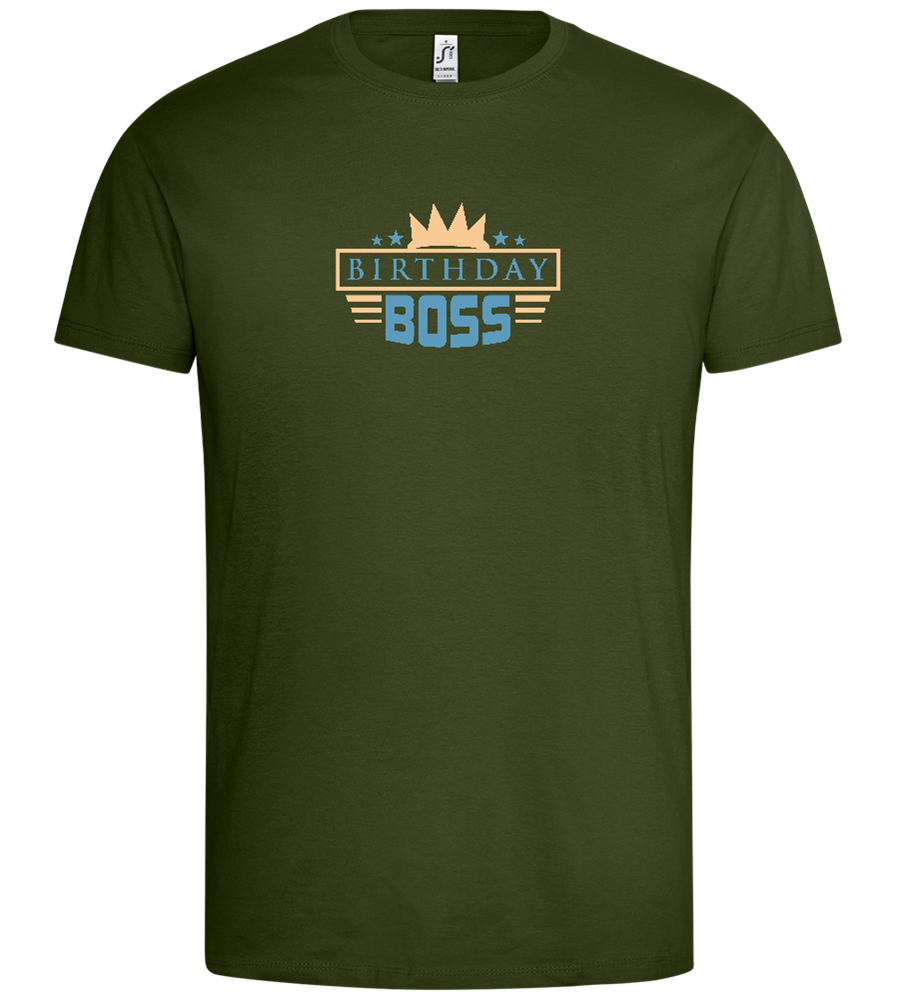 Birthday Boss Crown Design - Premium men's t-shirt_ARMY_front