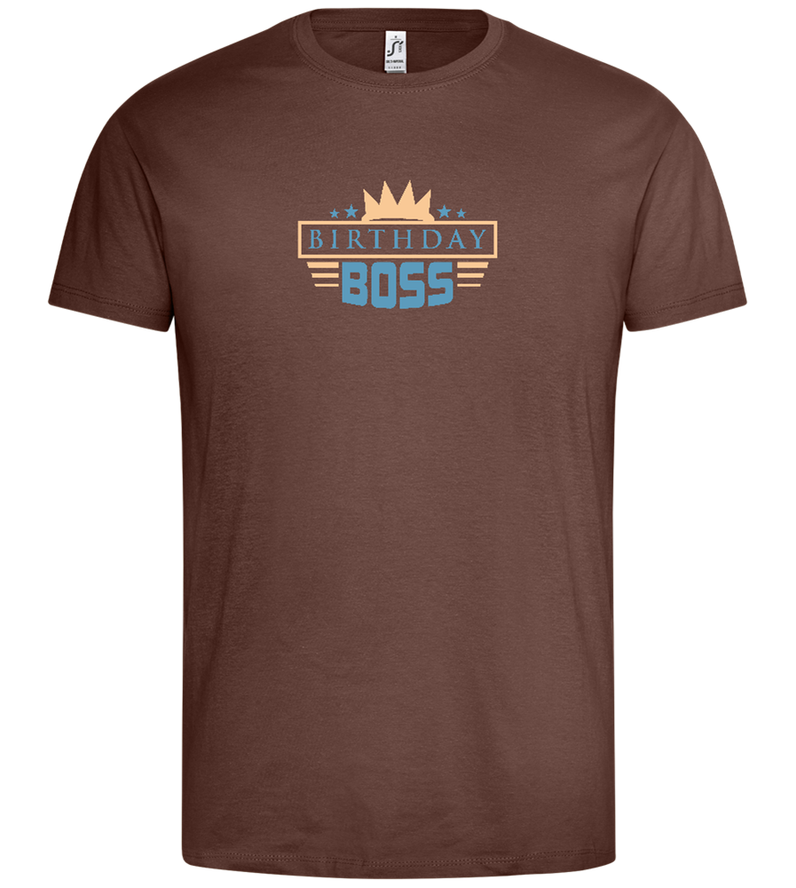 Birthday Boss Crown Design - Premium men's t-shirt_CHOCOLATE_front