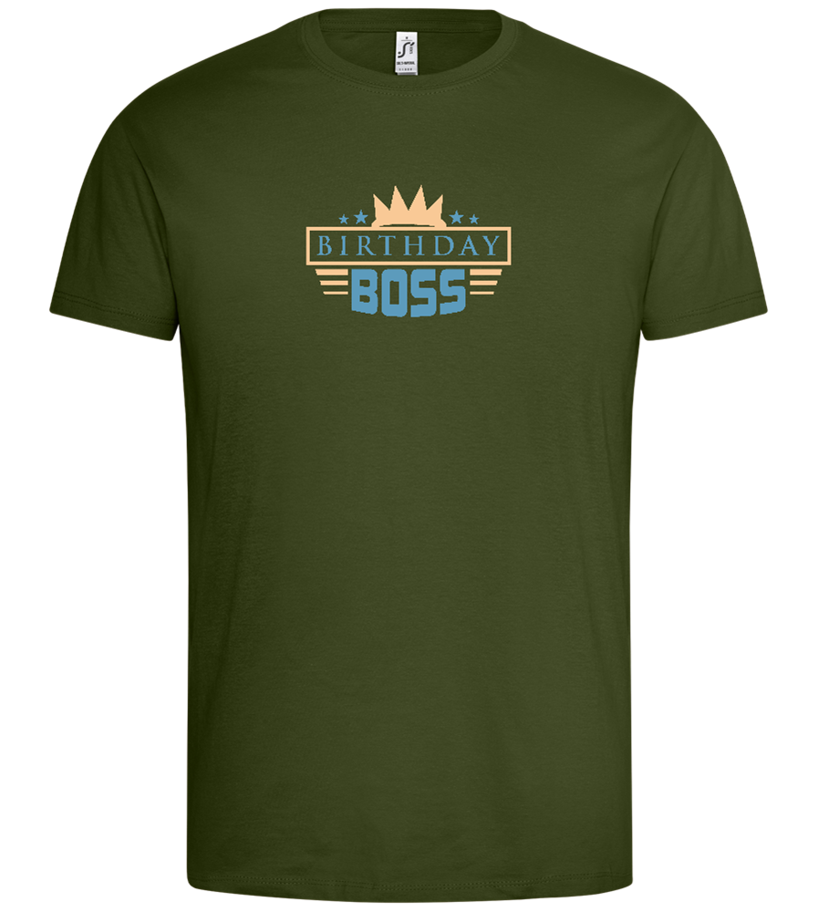 Birthday Boss Crown Design - Premium men's t-shirt_DARK KHAKI_front