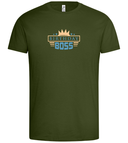 Birthday Boss Crown Design - Premium men's t-shirt_DARK KHAKI_front