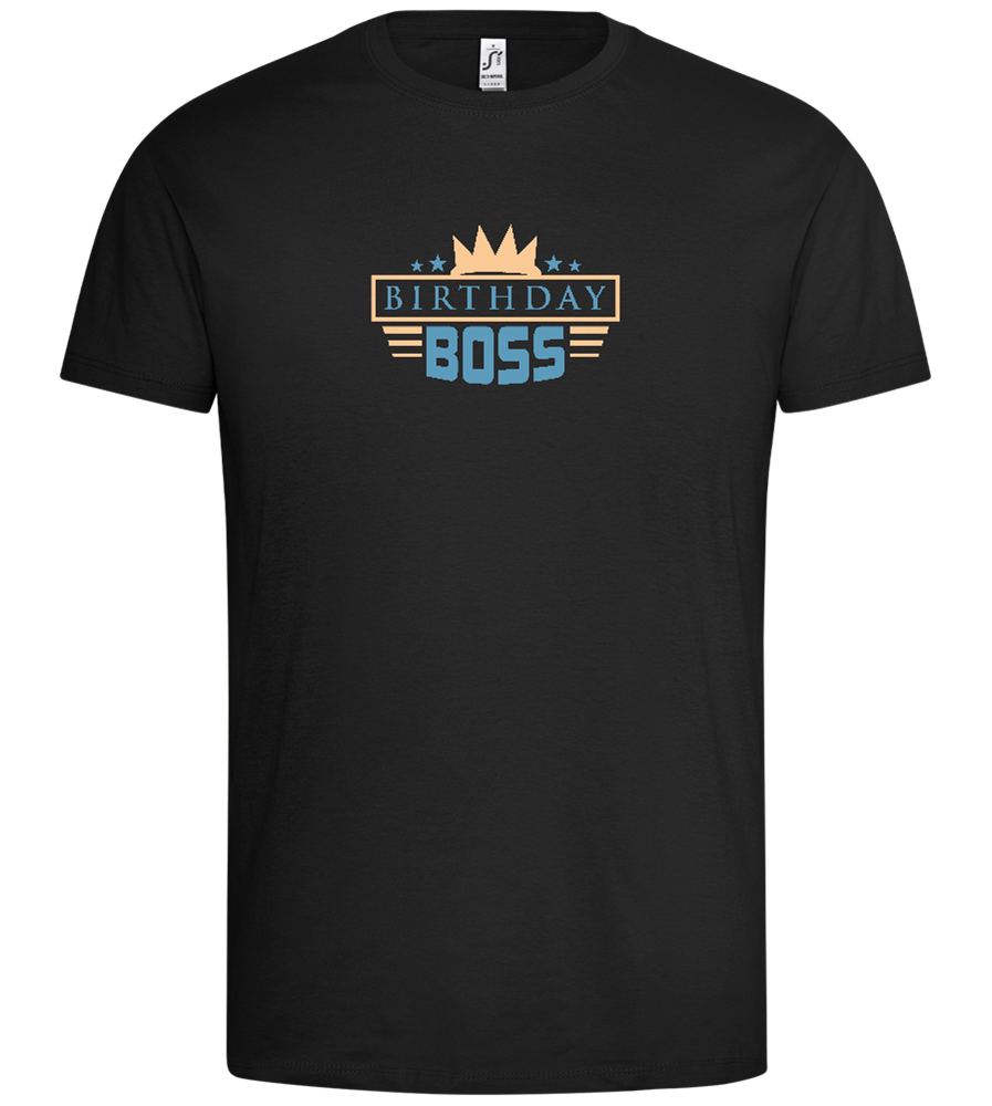 Birthday Boss Crown Design - Premium men's t-shirt_DEEP BLACK_front